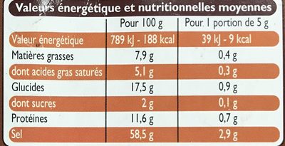 Bouillon de Bœuf - Nutrition facts - fr