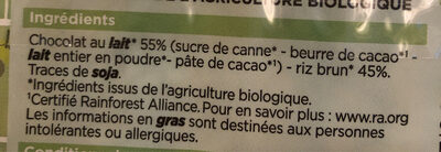 Les galettes de riz bio chocolat au lait - Ingredients