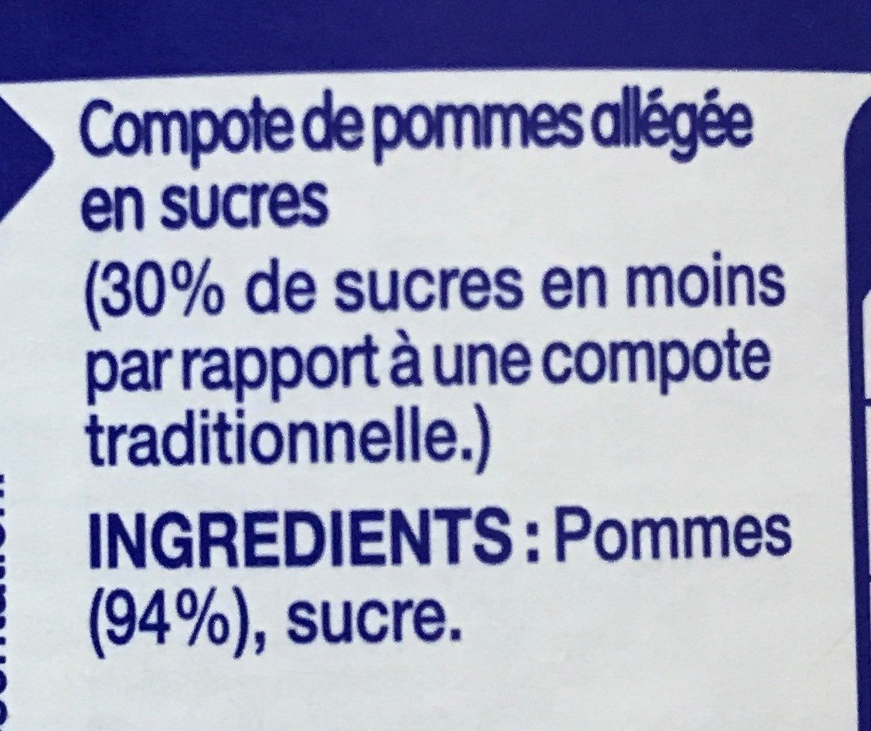 Compote de pommes allégée en sucres - Ingredients - fr