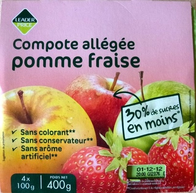 Compote allégée pomme fraise - Product - fr
