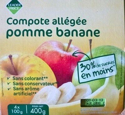Compote allégée pomme banane - Produit