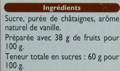 Crème de marrons Vanillée - Ingredients - fr