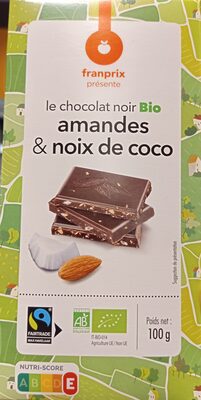 Chocolat noir amande coco bio - Produit