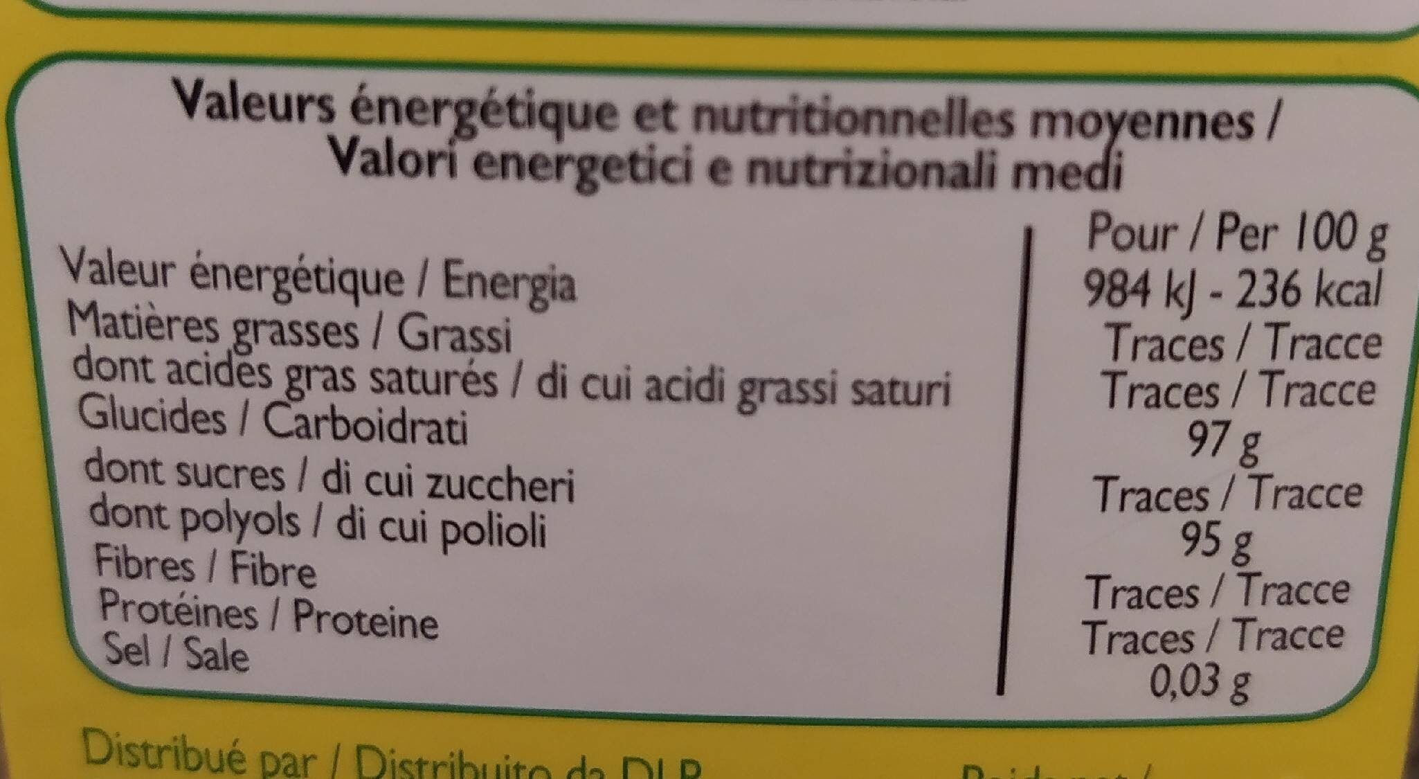 Bonbons goût citron mélisse - Nutrition facts - fr