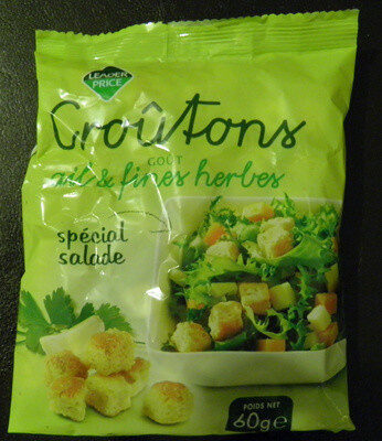 Croûtons goût ail et fines herbes spécial salade Leader price - Product - fr