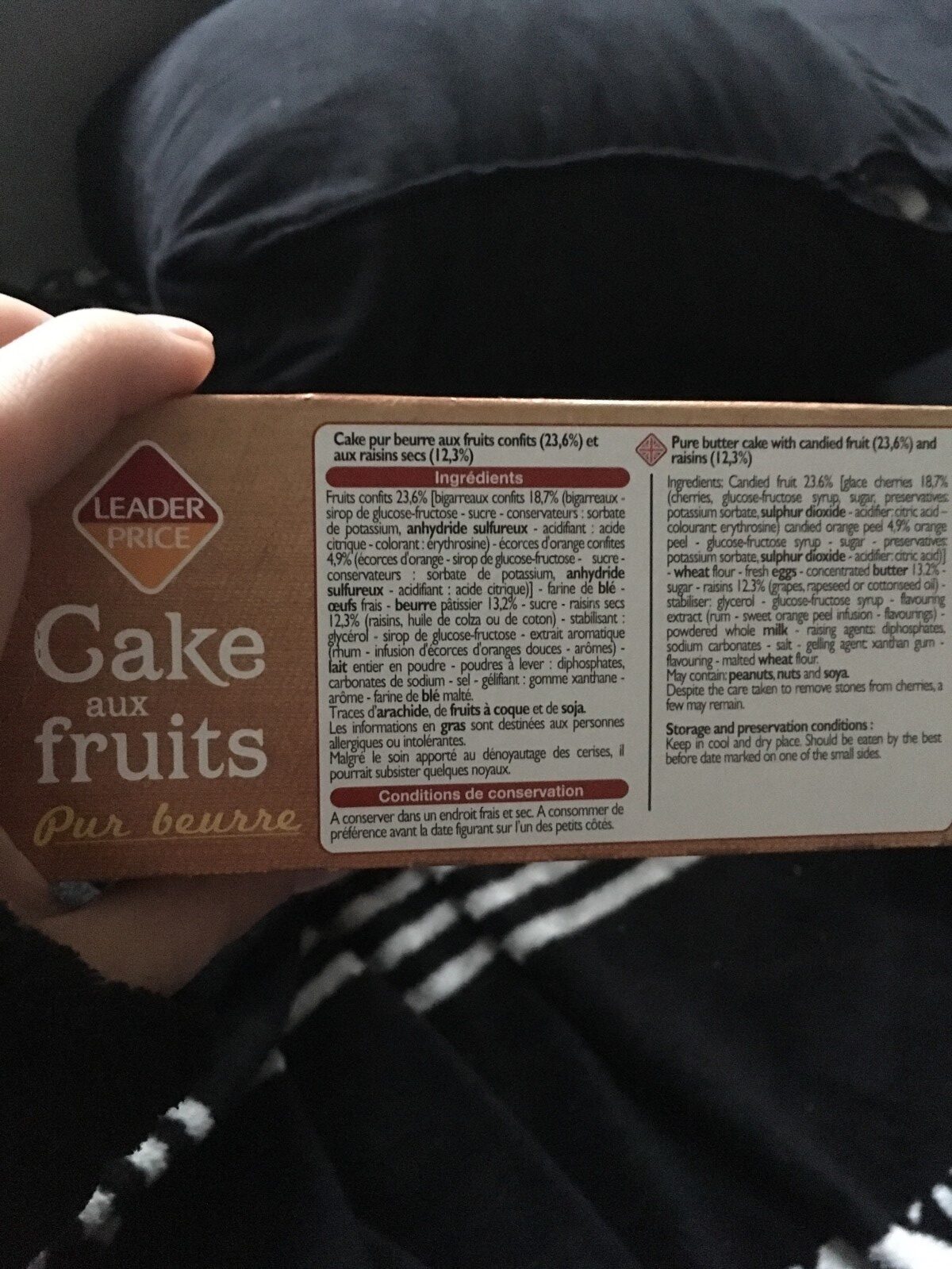 Cake aux fruits pur beurre - Ingrédients