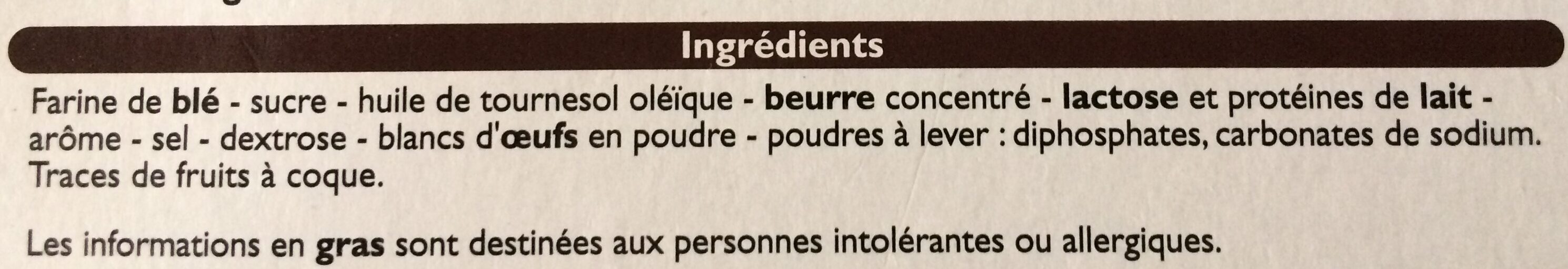 Biscuit LP Langues De Chat - Ingredients - fr