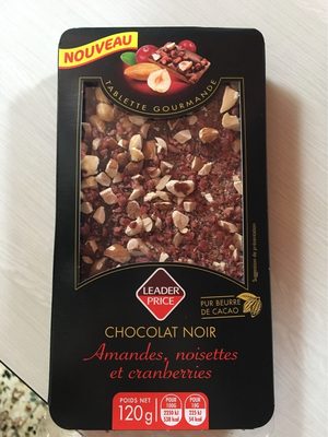 Chocolat noir - amandes, noisettes et cranberries - Produkt - fr