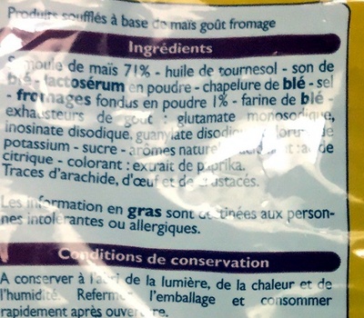Curves goût fromage - Ingredients - fr