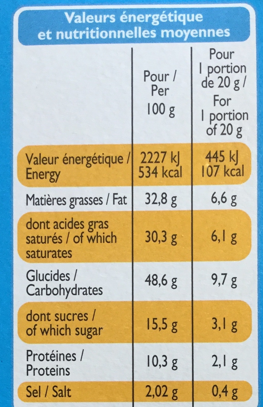 Gaufrettes goût Gouda - Nutrition facts - fr
