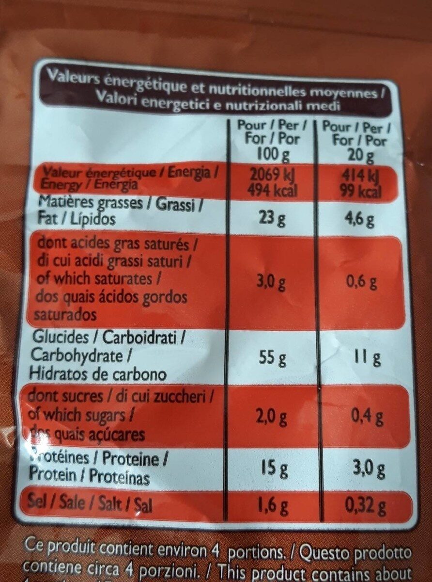 Crac'zie goût cacahuète - Informació nutricional - fr