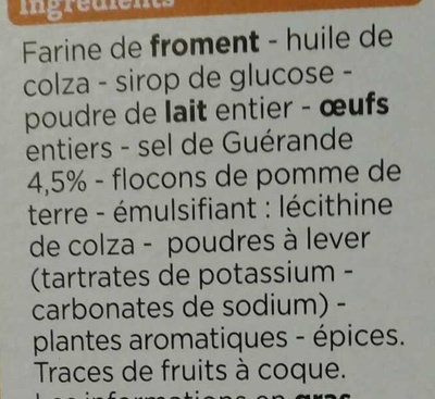Gaufrettes au sel de Guérande - Ingrédients