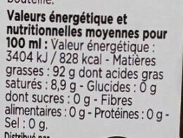 L'huile de noix - Voedingswaarden - fr