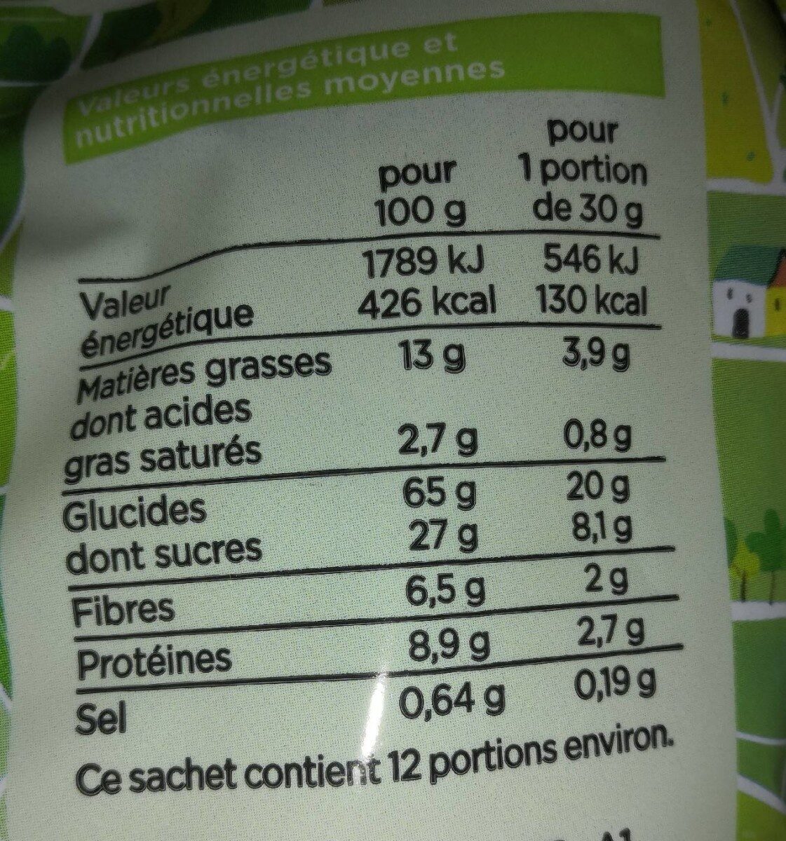 Céréales fourrées Bio tout chocolat - حقائق غذائية - fr