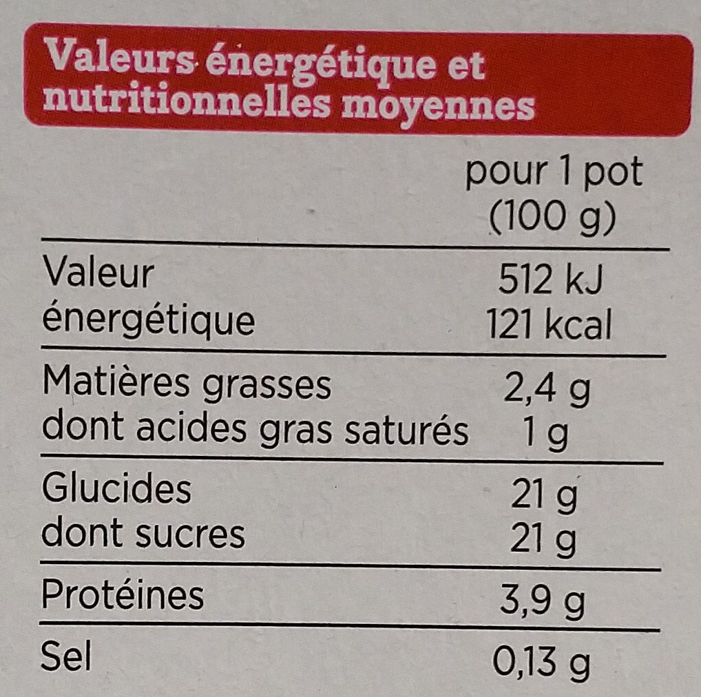 Crème Caramel aux Oeufs extra-frais - Información nutricional - fr