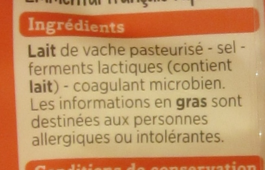 Emmental Français Râpé - Ingrediënten - fr