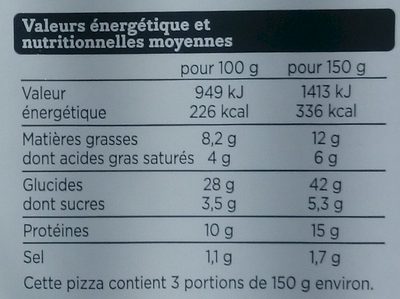La pizza lardons chèvre - Voedingswaarden - fr