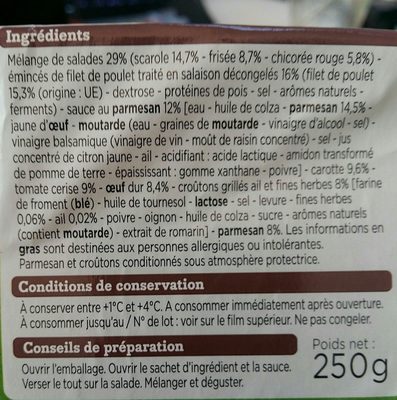 Salade caesar - Ingrediënten - fr