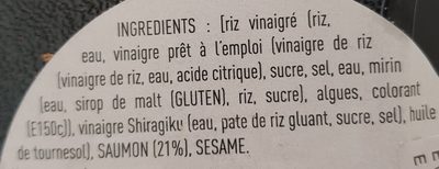 Chirachi Saumon - Ingredients