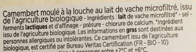 Camembert d'Isigny moulé à la louche - Ingredientes - fr