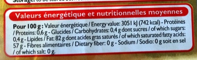 Beurre doux - Nutrition facts - fr