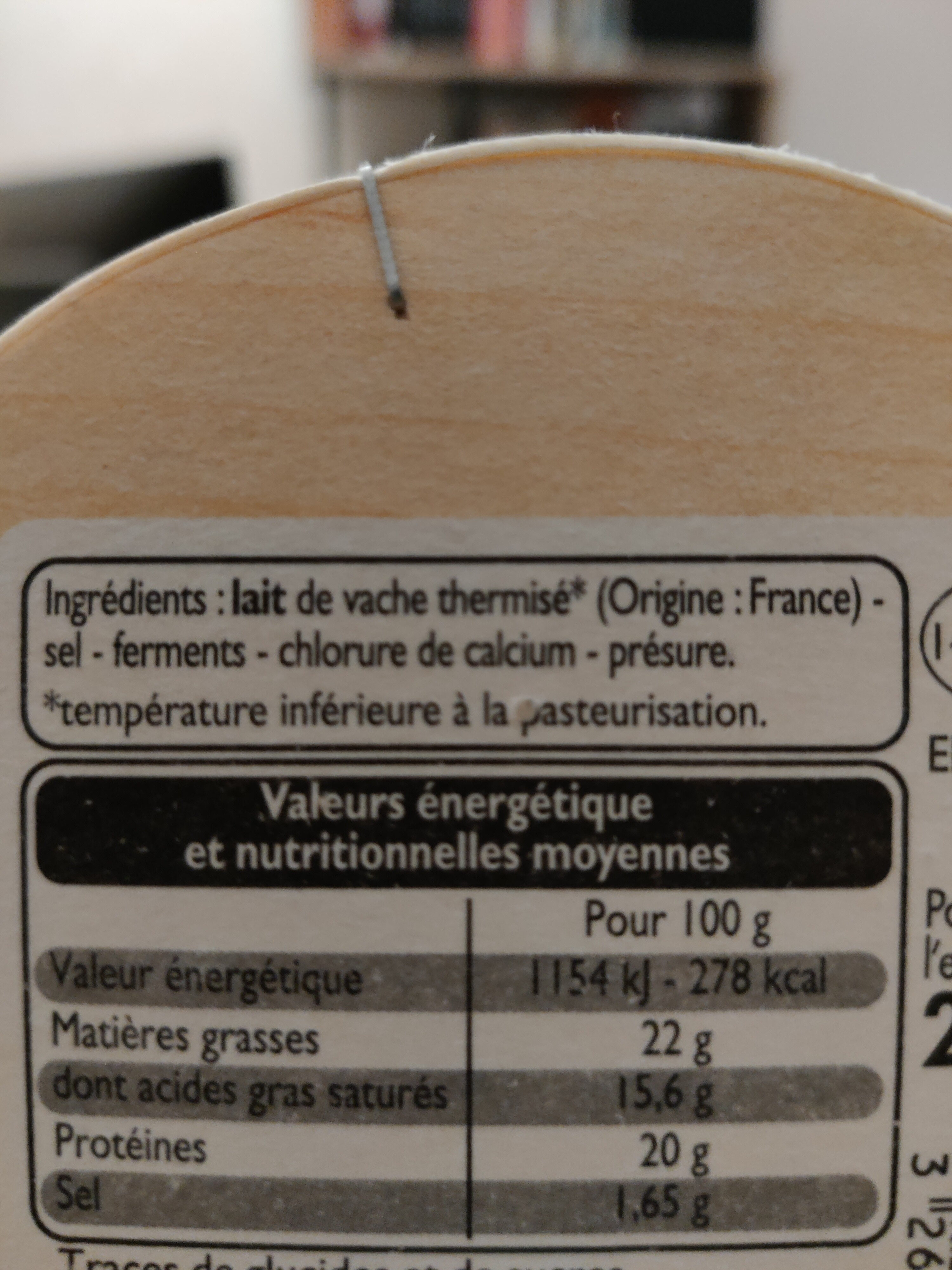 Camembert moulé à la louche - Ingrediënten - fr