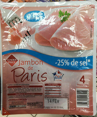 Jambon de Paris -25 % de sel Découenné Dégraissé - Product - fr