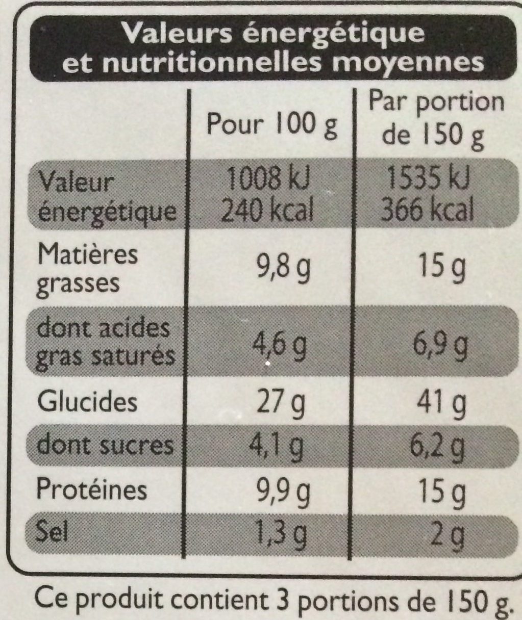 Pizza Chèvre Lardons - Nutrition facts - fr