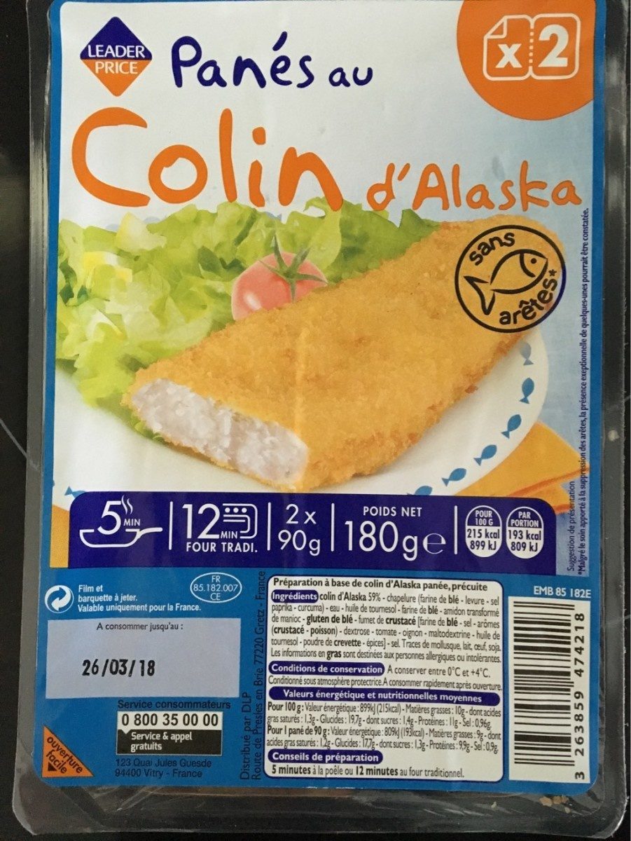Panés de Colin d'alaska - Product - fr