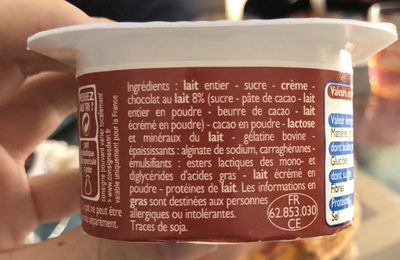 Mousse au chocolat au lait Leader Price - Ingredients - fr