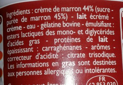 Mousse de marrons - Ingrediënten - fr