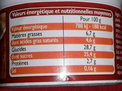 Mousse de marrons - Voedingswaarden - fr