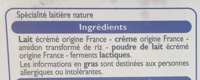 Blanc onctueux - Ingredients - fr