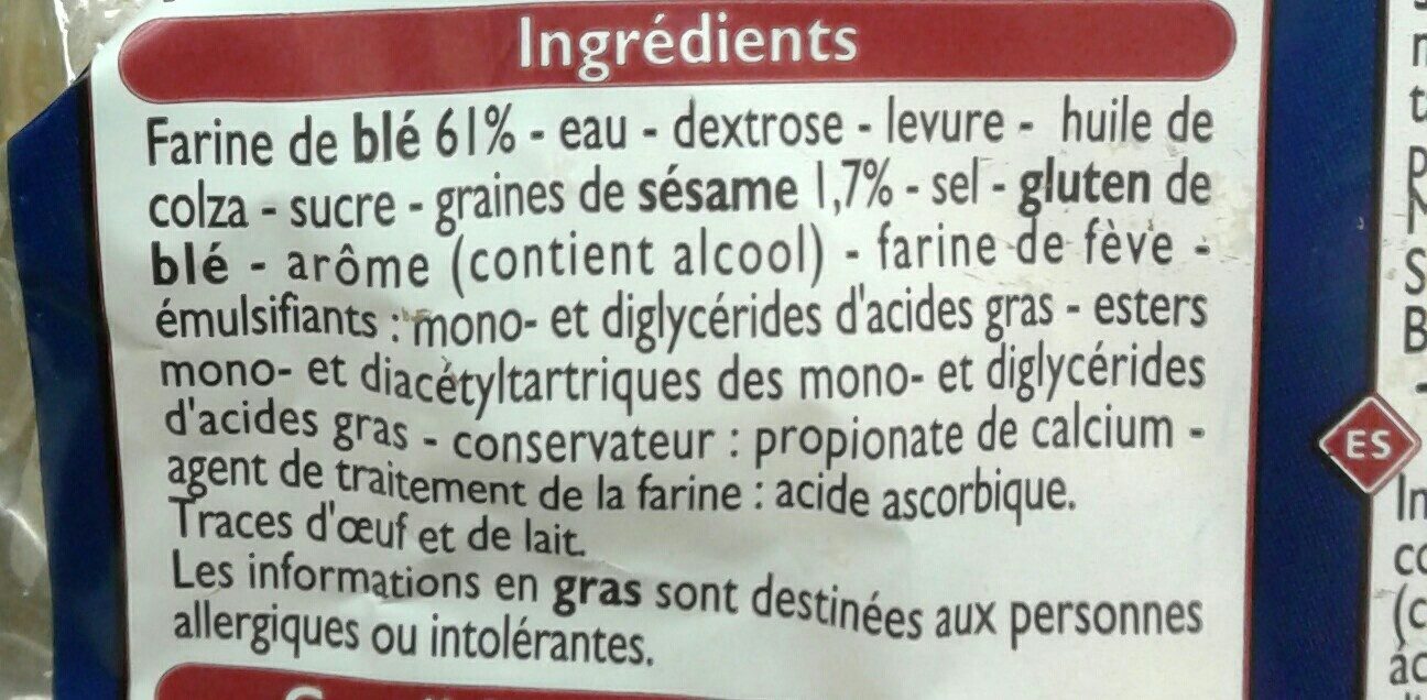 Pains pour hamburger moelleux - Ingredients - fr