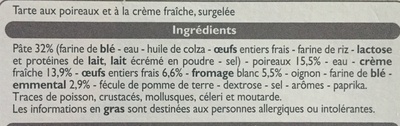 Tarte poireaux crème fraîche - Ingrediënten - fr