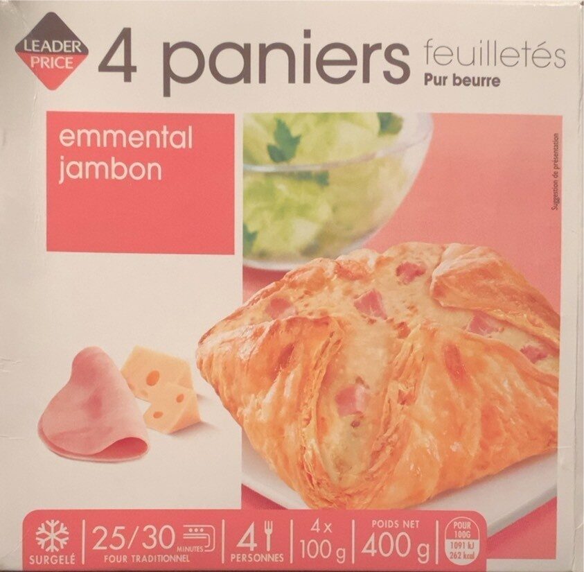 4 Paniers Feuilletés Pur Beurre Jambon Fromage - Produit