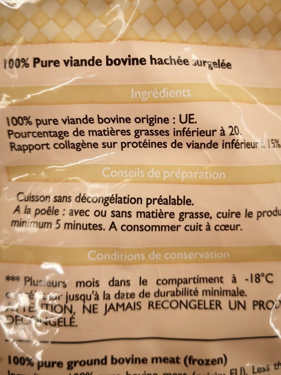 Haché pur bœuf - Ingredients - fr