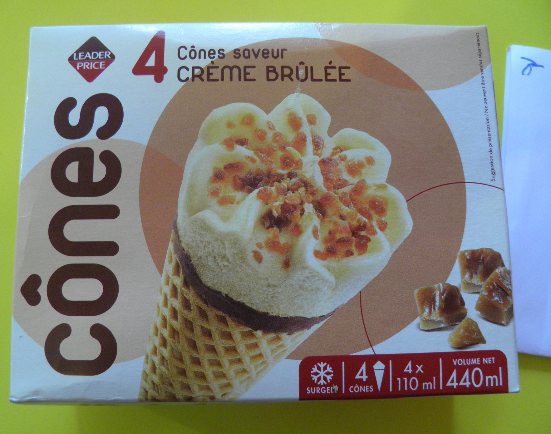 4 Cônes Crème brûlée - Product - fr
