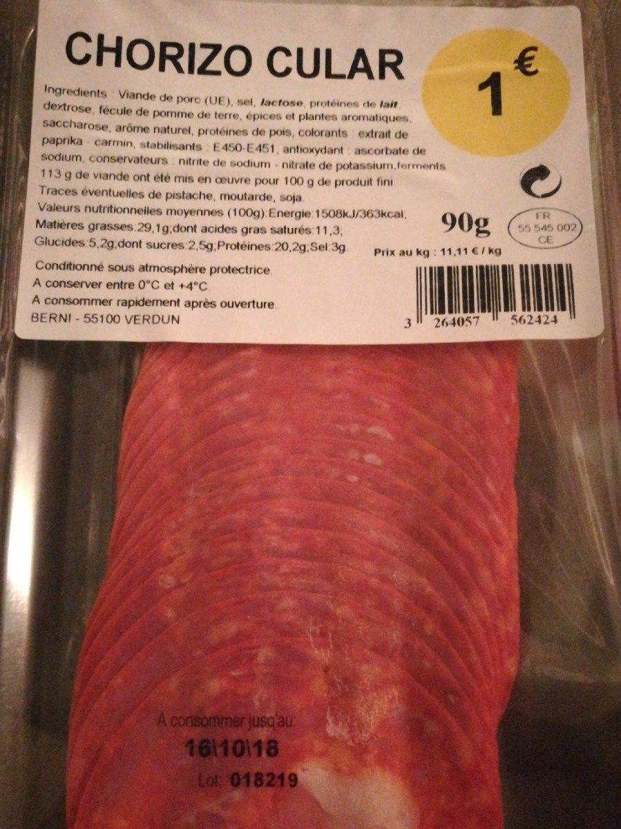 Chorizo cular - Produit