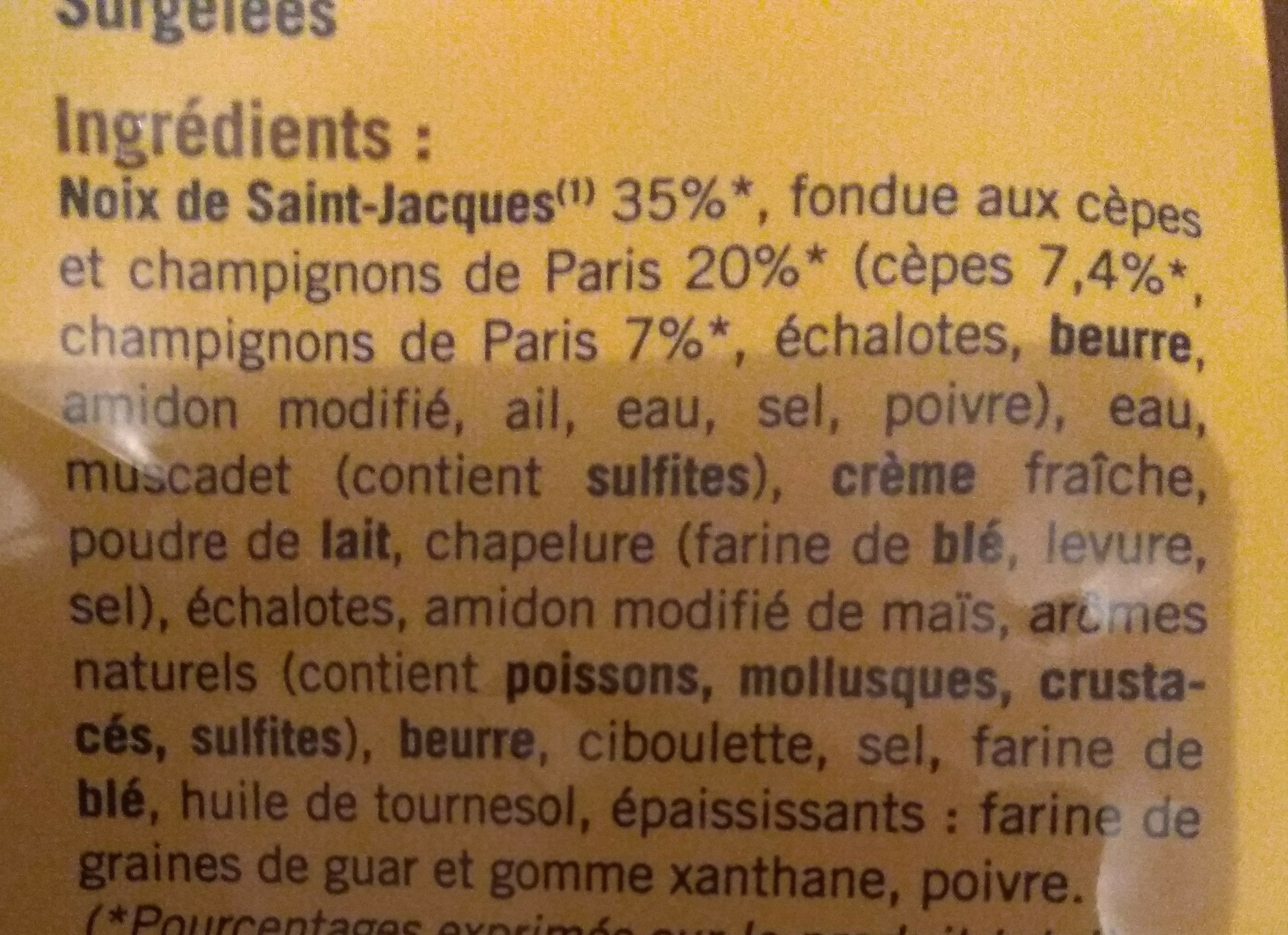 Coquille saint Jacques et fondue aux cèpes - Ingredienser - fr