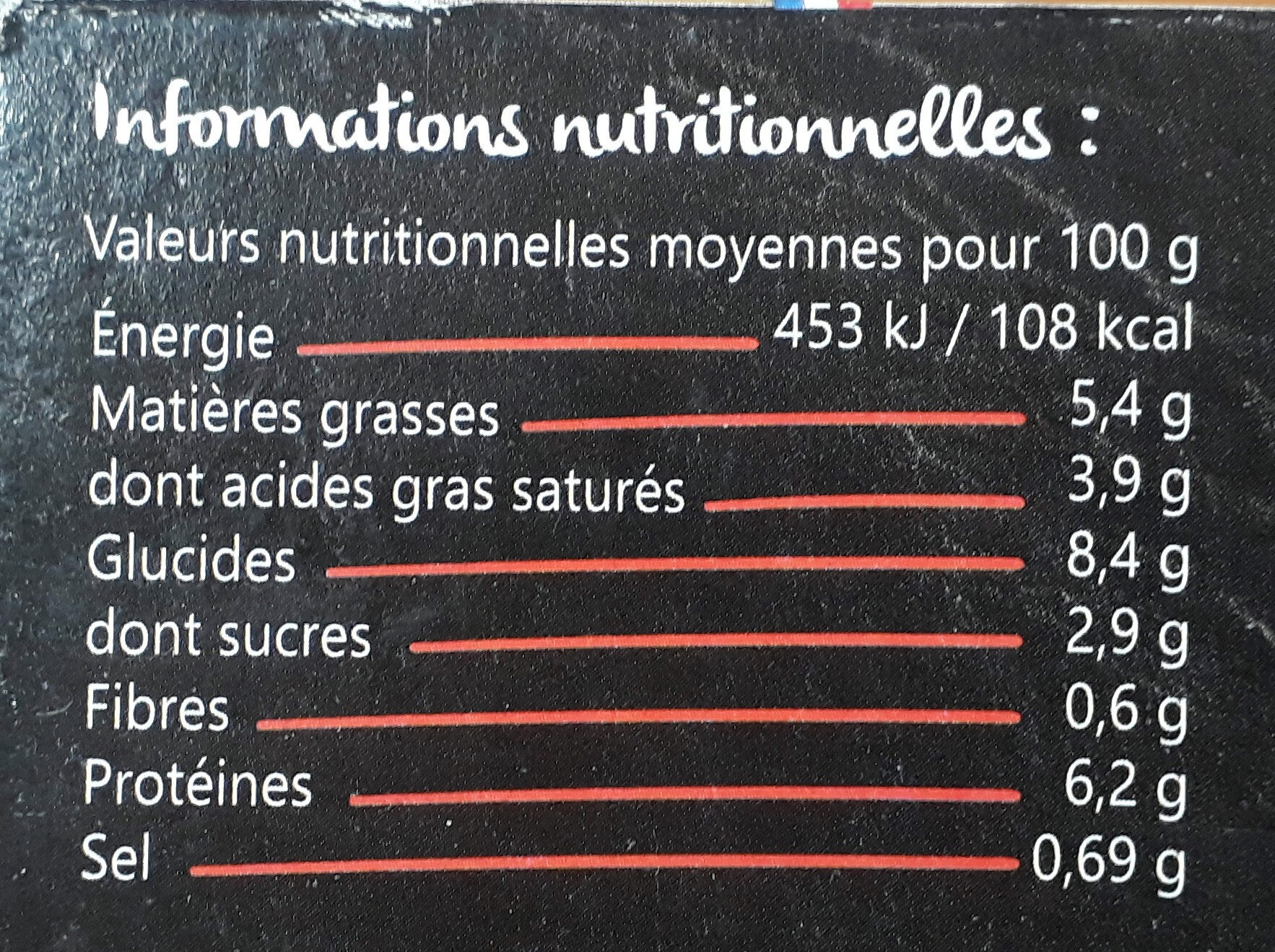 Lasagne bolognaises béchamel à l'emmental - Nutrition facts - fr