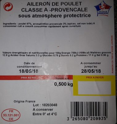 Aileron de poulet classe A-provencale - Ingredients - fr
