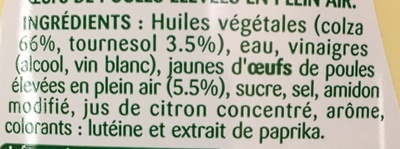 Mayonnaise Fine & Douce sans moutarde - Ingredients - fr