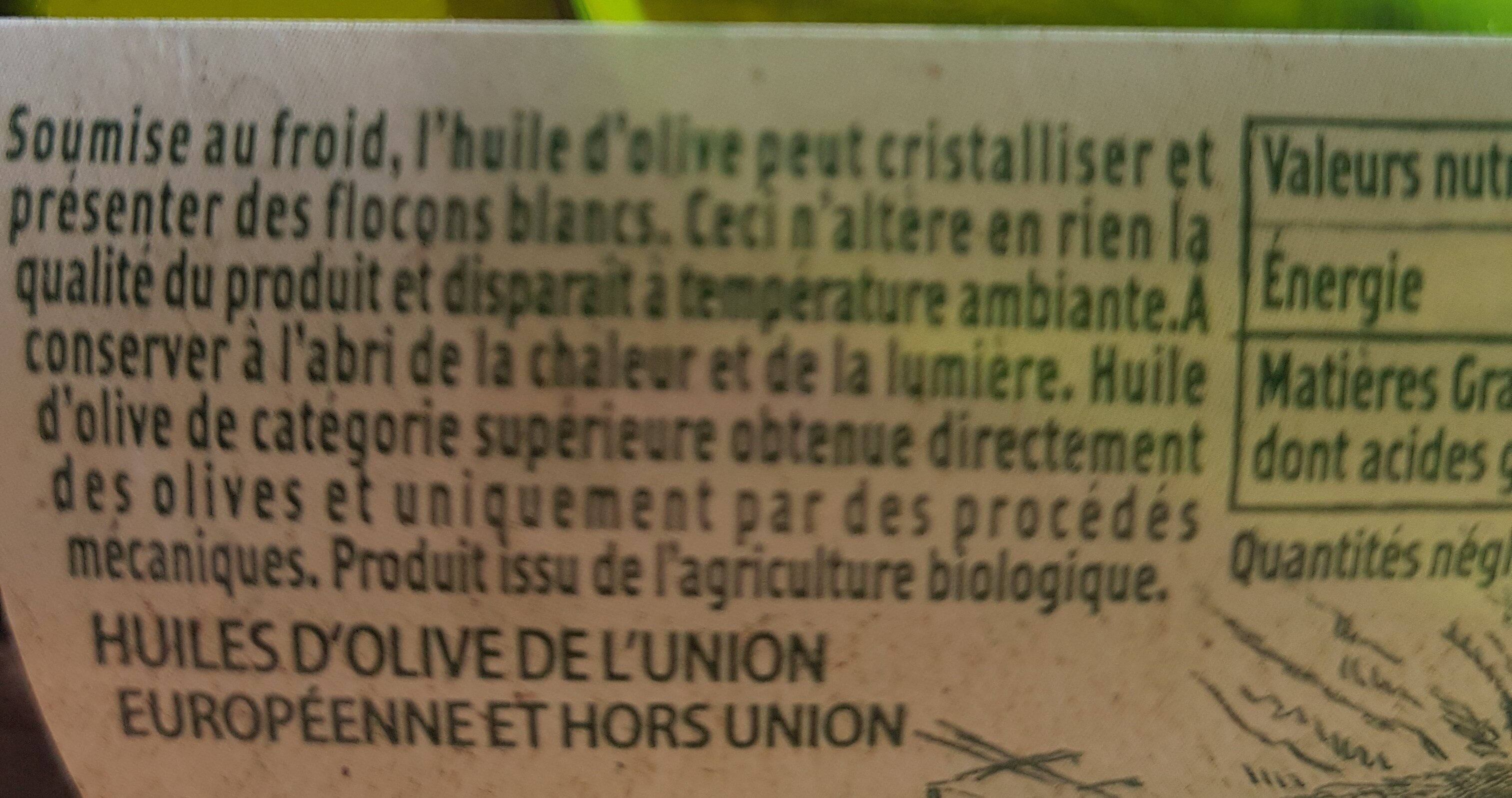 Huile d'olive bio - Ingrediënten - fr