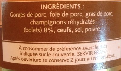 Pâté forestier - Ingredients - fr