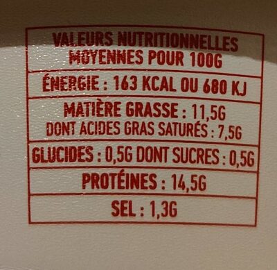Cancoillotte Gourmande Ail Rose - Nutrition facts - fr