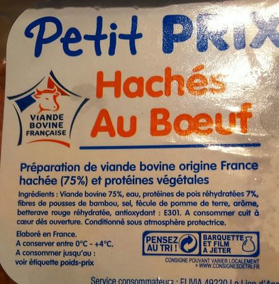 Boeuf Haché (85% de Maigre / 15% de Matières Grasses) - Ingredients - fr