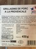 GRILLADINS DE PORC A LA PROVENCALE - Produit