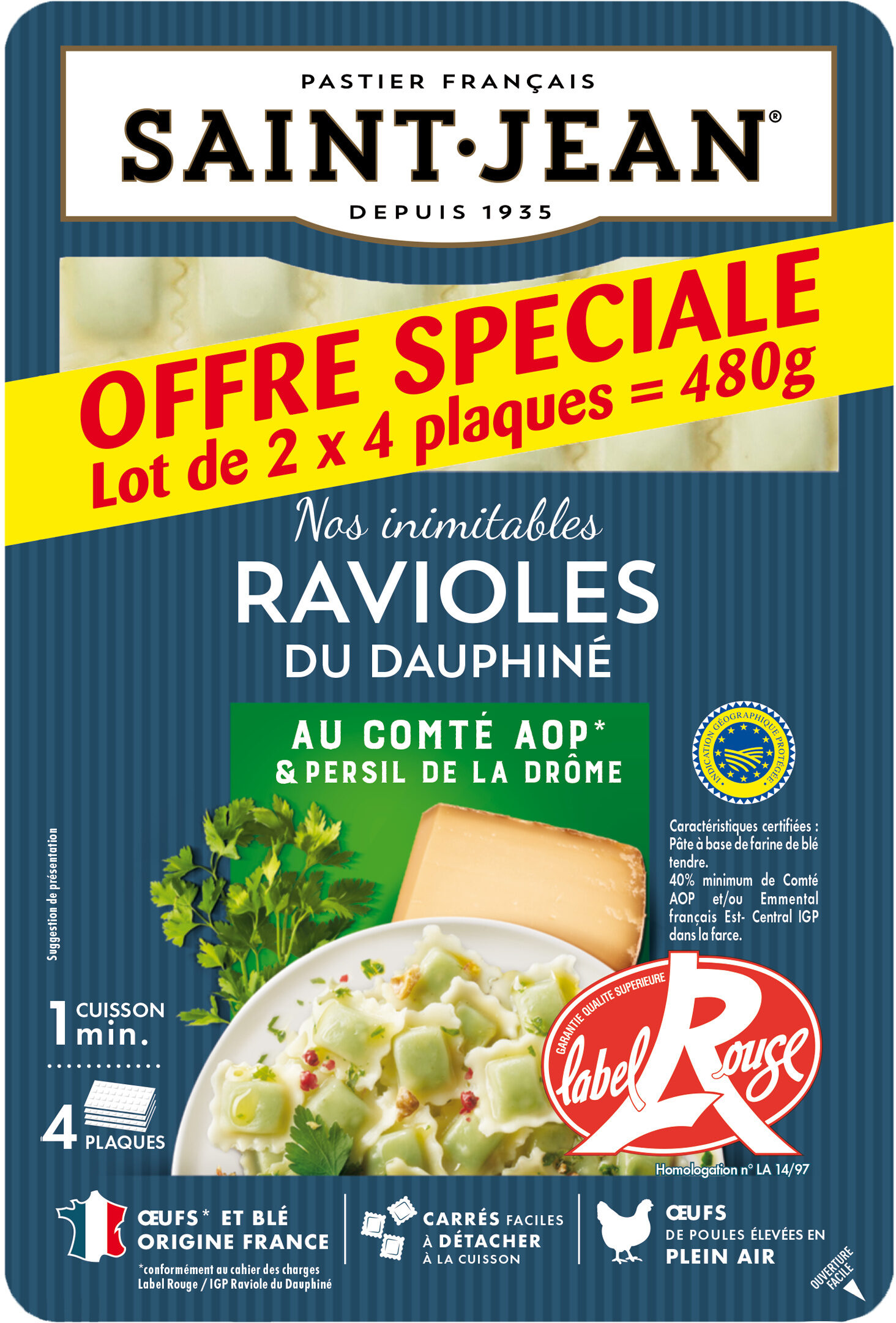 Ravioles du Dauphiné LABEL ROUGE IGP Lot de - Produit