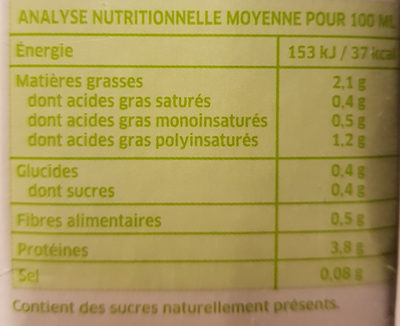 Boisson au soja Nature - Información nutricional - fr